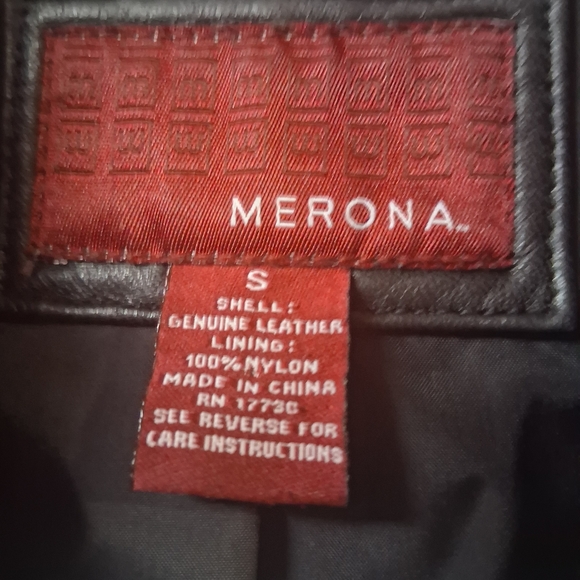 Merona Women's Dark Leather Jacket - Picture 3 of 3